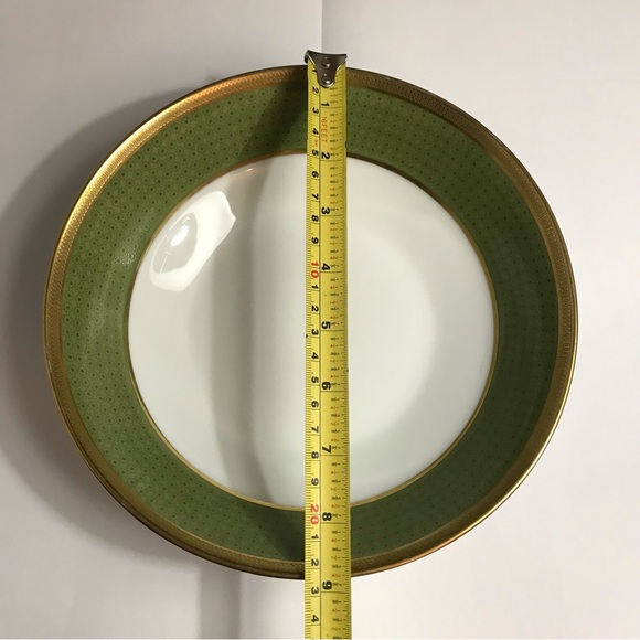 Art Deco Fine China Mikasa Kinsley Serving Deep Bowl 8.5” Green And Gold - Picture 2 of 8